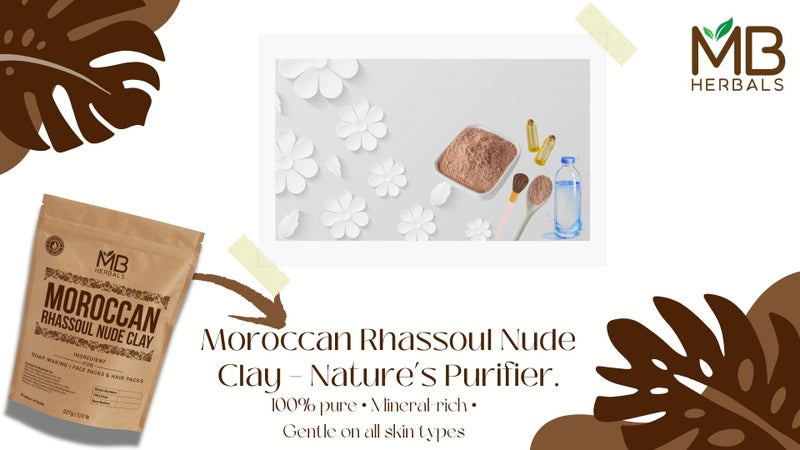 MB Herbals Moroccan Rhassoul Nude Clay 8 oz | 0.5 LB / 227 G | Mild Clay for Making Soaps and Face Packs - Image 3